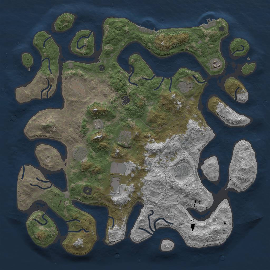 Rust Map: Procedural Map, Size: 4500, Seed: 23712616, 14 Monuments