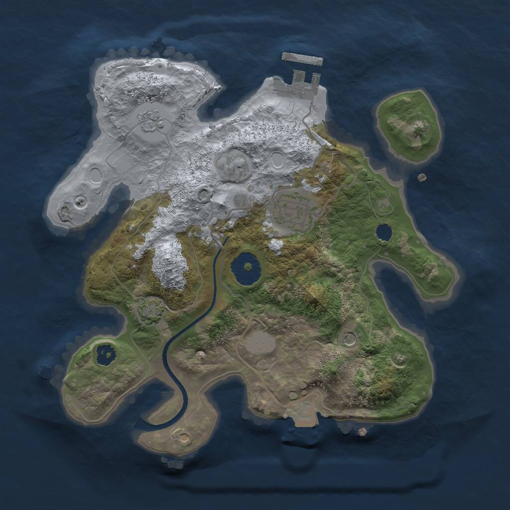 Rust Map: Procedural Map, Size: 2500, Seed: 414, 6 Monuments