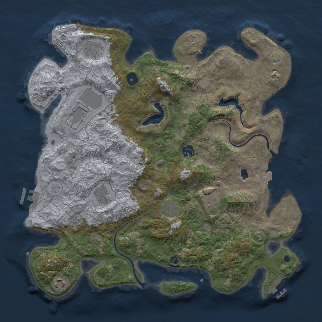 Rust Map: Procedural Map, Size: 4000, Seed: 120210708, 14 Monuments