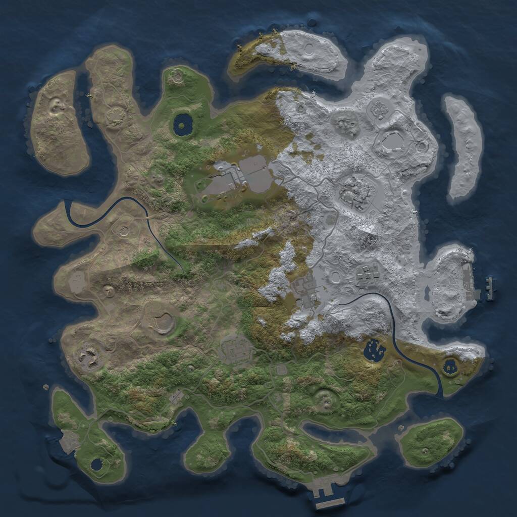 Rust Map: Procedural Map, Size: 3600, Seed: 103966070, 14 Monuments