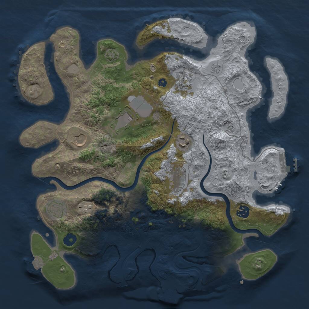 Rust Map: Procedural Map, Size: 3600, Seed: 103966070, 14 Monuments