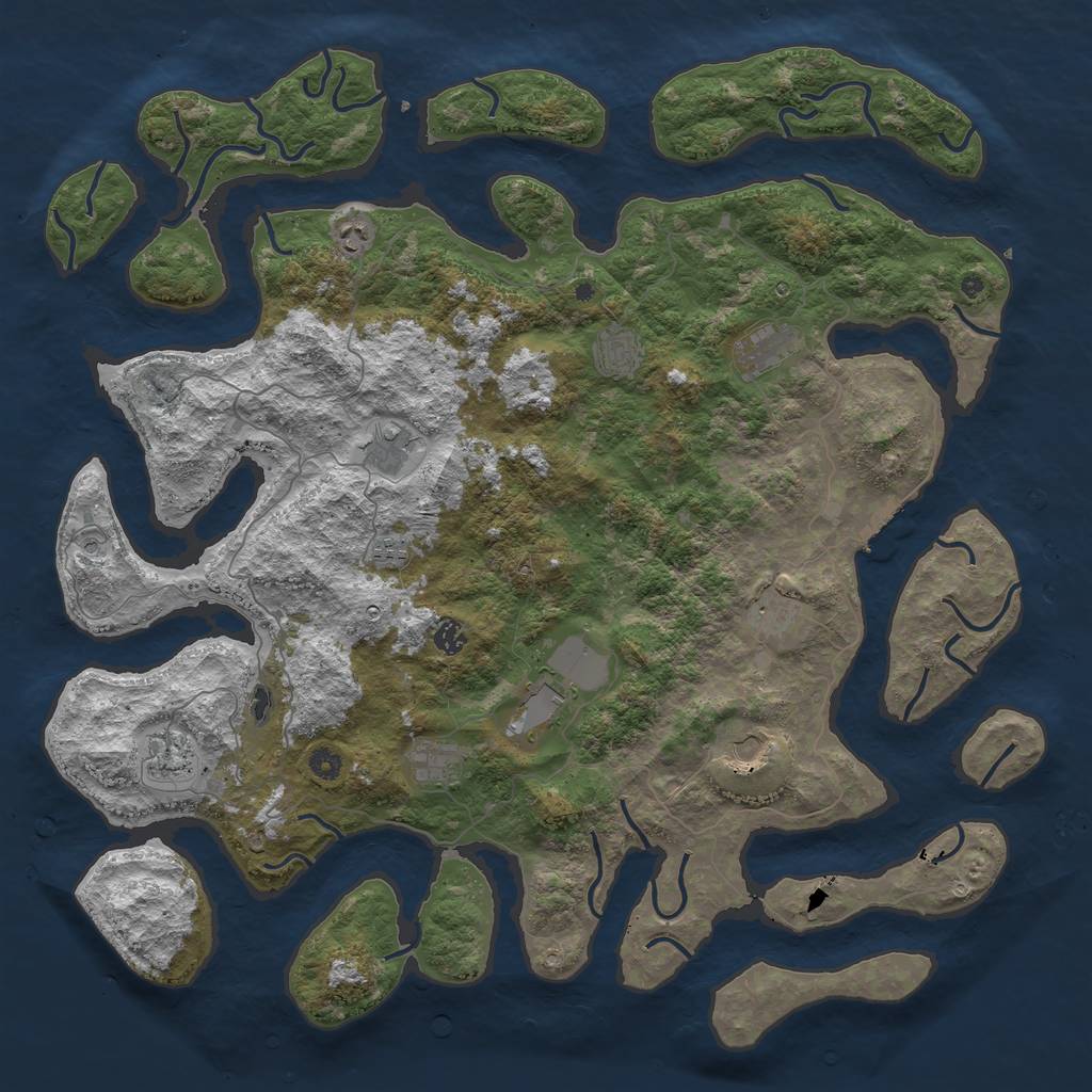 Rust Map: Procedural Map, Size: 5000, Seed: 6634982, 15 Monuments