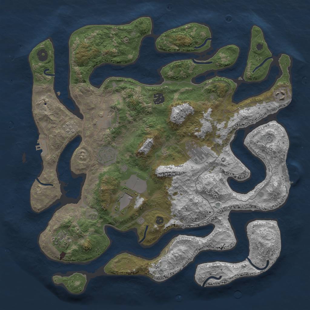 Rust Map: Procedural Map, Size: 4000, Seed: 99820, 13 Monuments