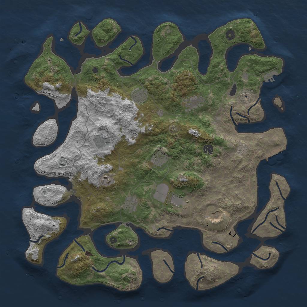 Rust Map: Procedural Map, Size: 4500, Seed: 46275467, 15 Monuments