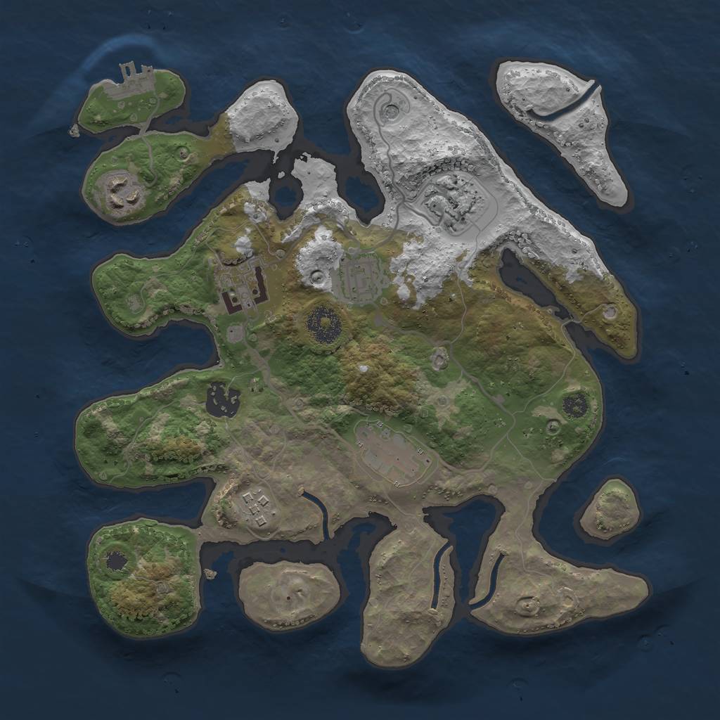 Rust Map: Procedural Map, Size: 3000, Seed: 1894436992, 11 Monuments