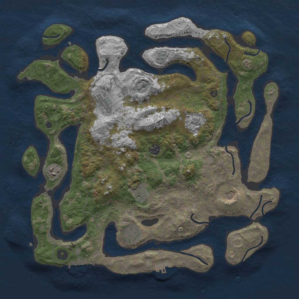 Rust Map: Procedural Map, Size: 4000, Seed: 1430858162, 13 Monuments