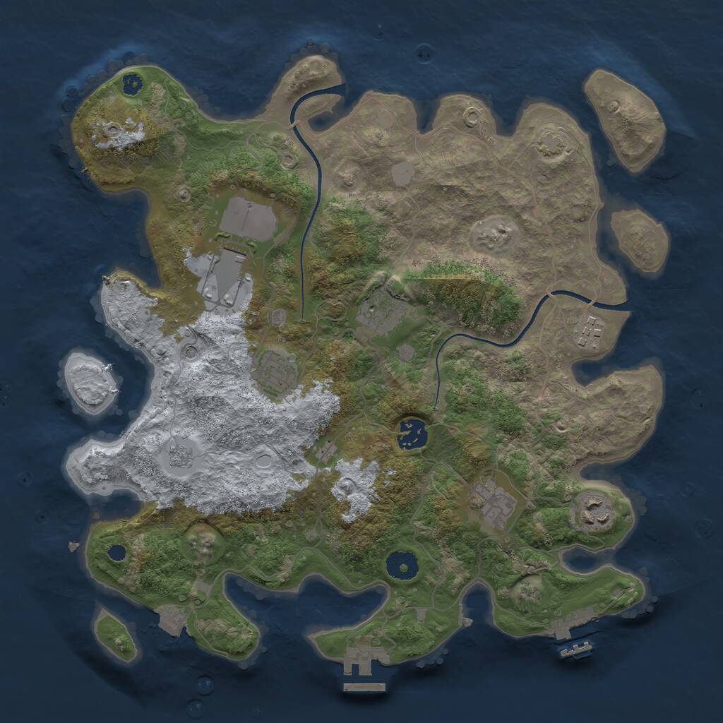 Rust Map: Procedural Map, Size: 3500, Seed: 5451235, 13 Monuments