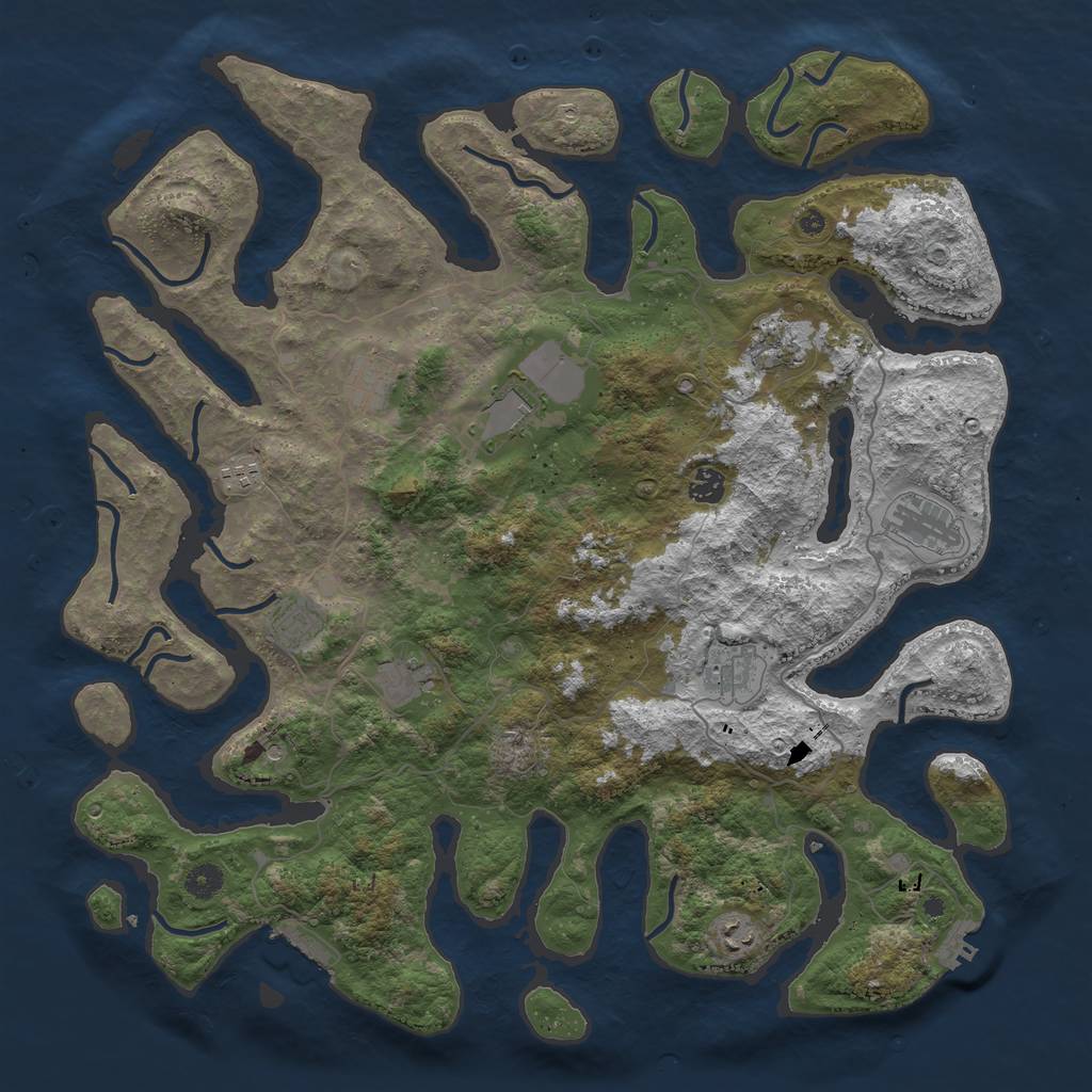 Rust Map: Procedural Map, Size: 4500, Seed: 738014090, 15 Monuments