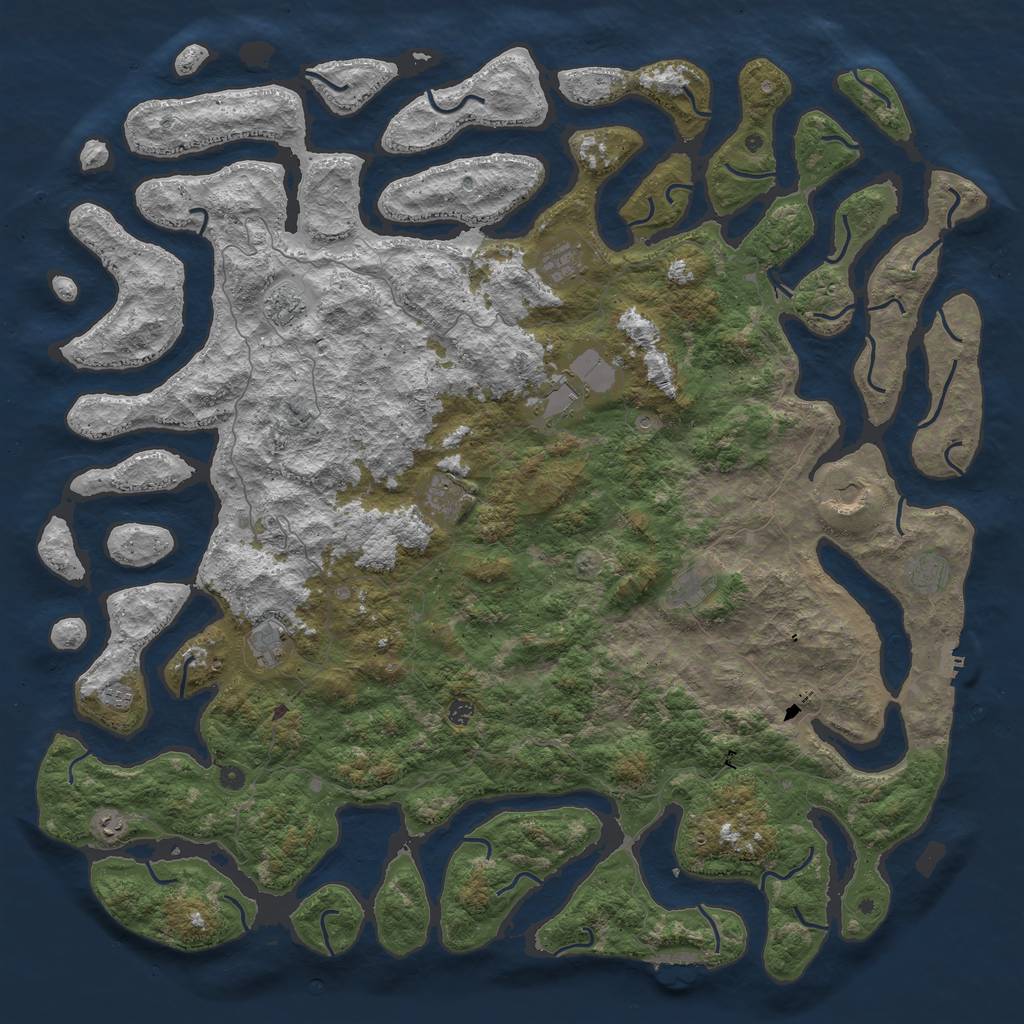 Rust Map: Procedural Map, Size: 6000, Seed: 1500000000, 16 Monuments