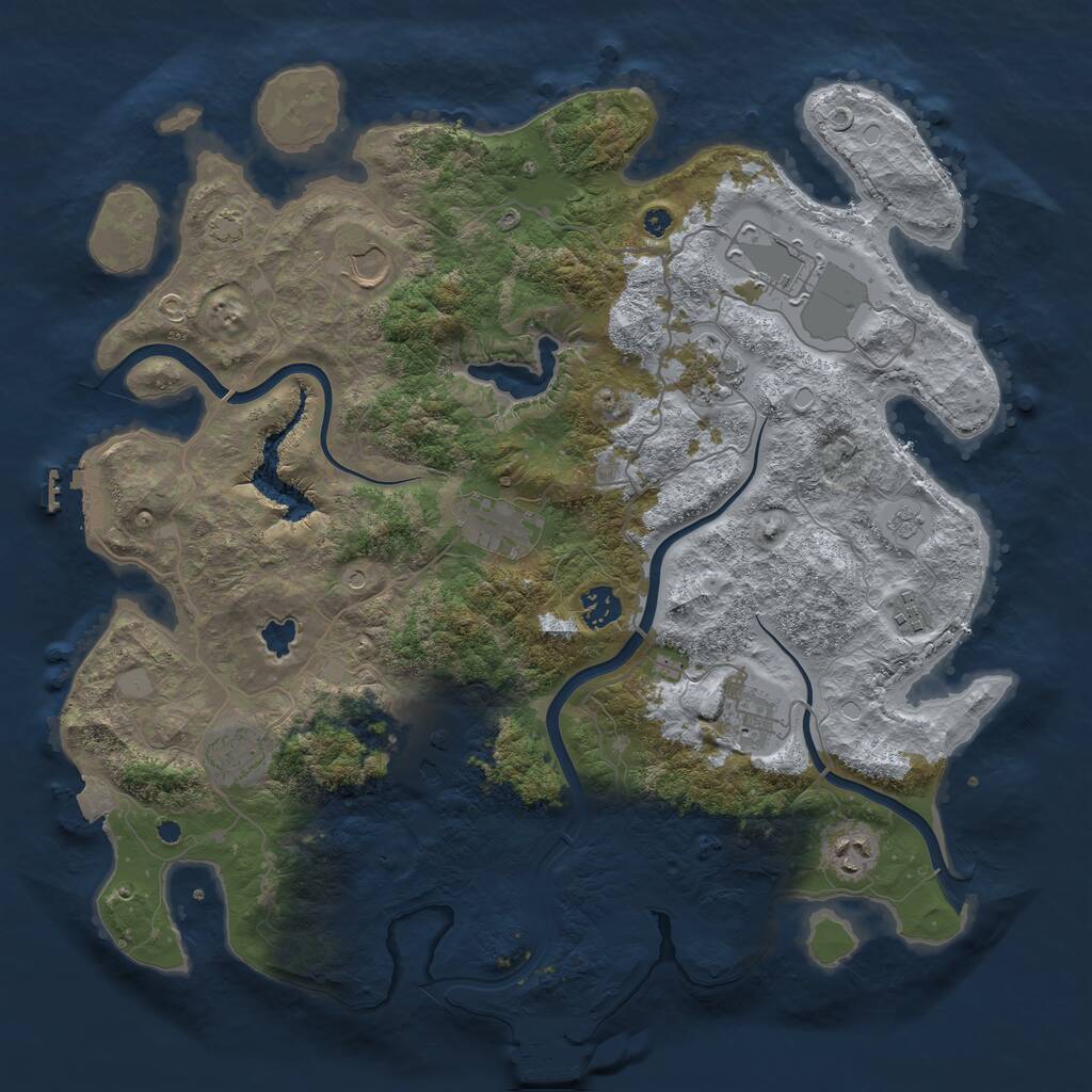Rust Map: Procedural Map, Size: 4000, Seed: 61700, 16 Monuments