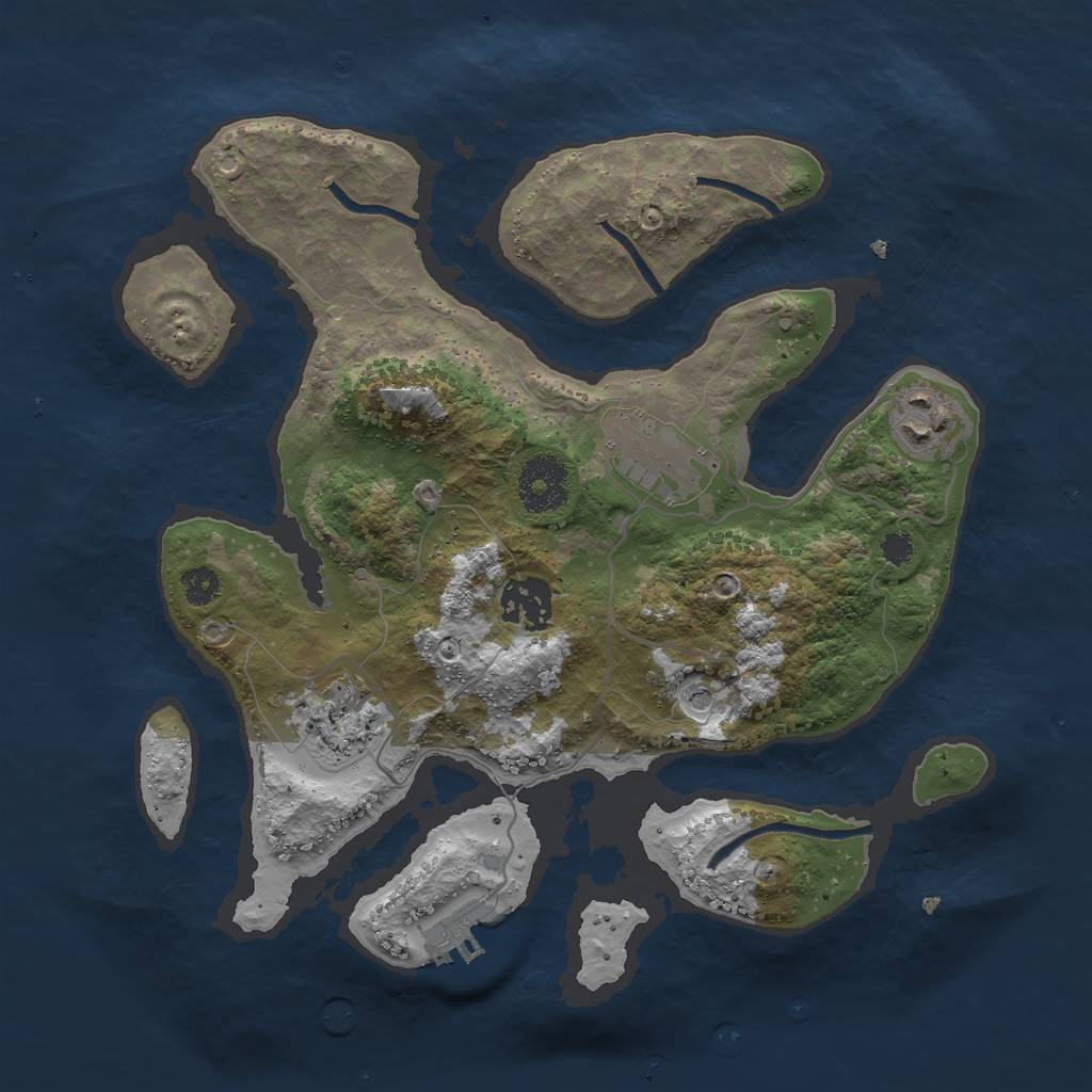Rust Map: Procedural Map, Size: 3000, Seed: 1964011060, 8 Monuments