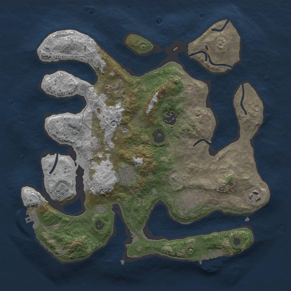 Rust Map: Procedural Map, Size: 3250, Seed: 89041, 11 Monuments