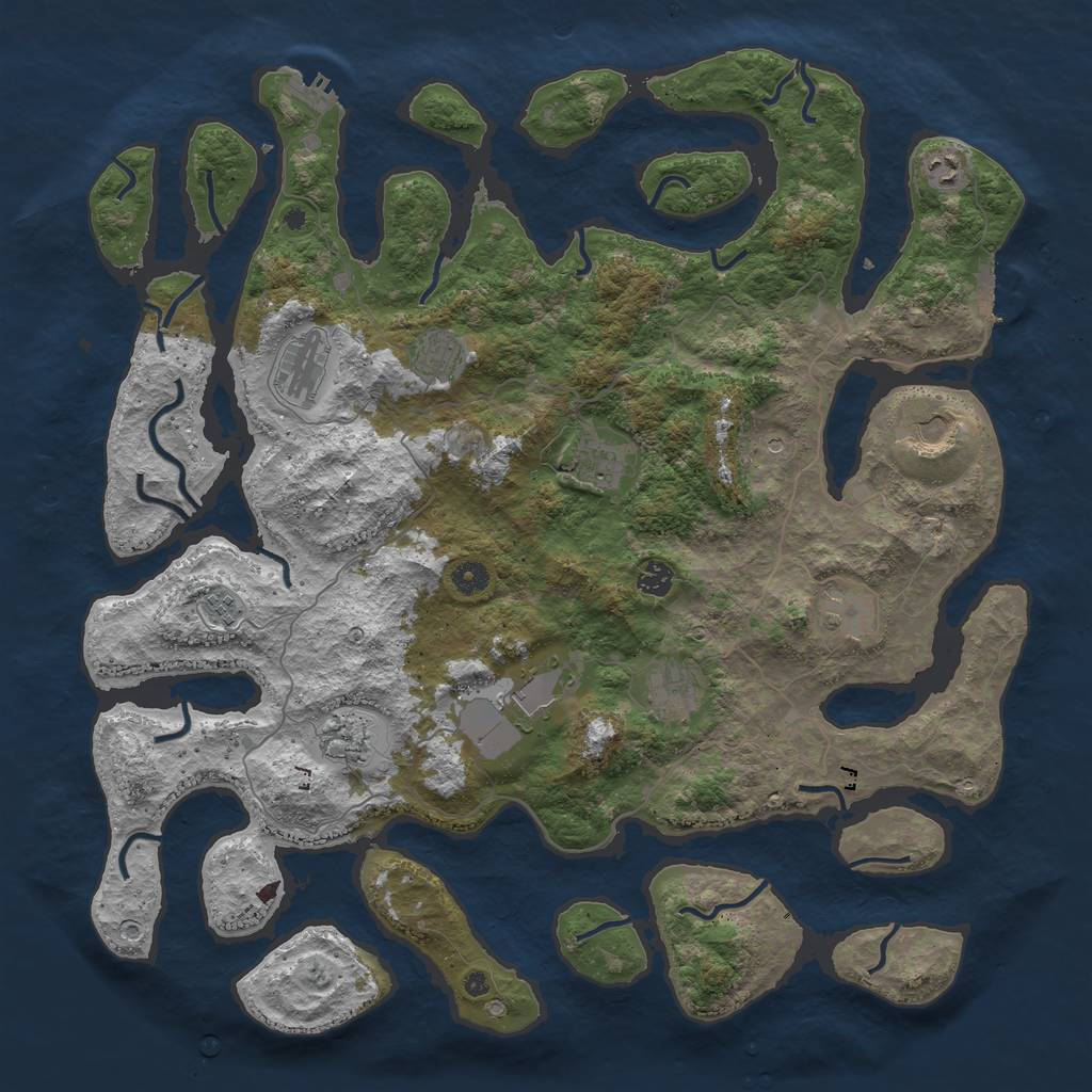 Rust Map: Procedural Map, Size: 4666, Seed: 5840782, 16 Monuments