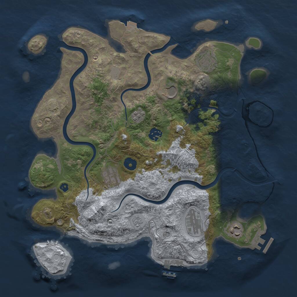 Rust Map: Procedural Map, Size: 3500, Seed: 1423, 13 Monuments