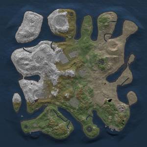 Thumbnail Rust Map: Procedural Map, Size: 3700, Seed: 711414, 15 Monuments