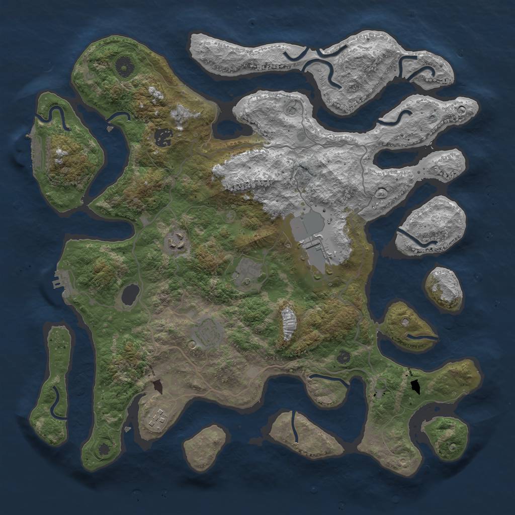 Rust Map: Procedural Map, Size: 4000, Seed: 122008022, 11 Monuments