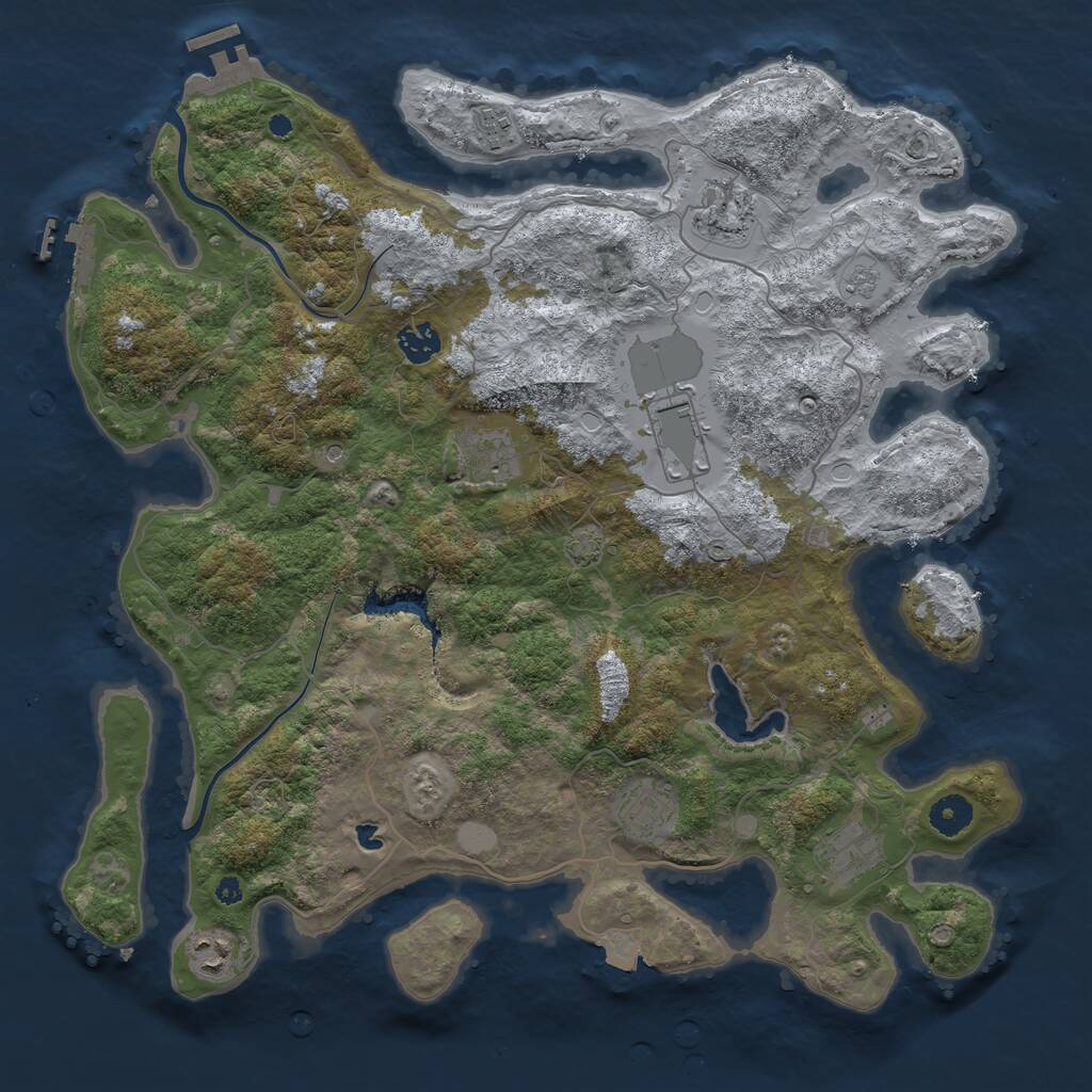 Rust Map: Procedural Map, Size: 4000, Seed: 122008022, 14 Monuments