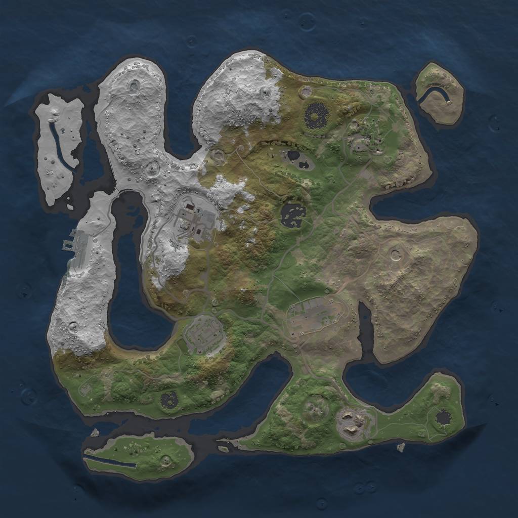 Rust Map: Procedural Map, Size: 3000, Seed: 831655109, 10 Monuments