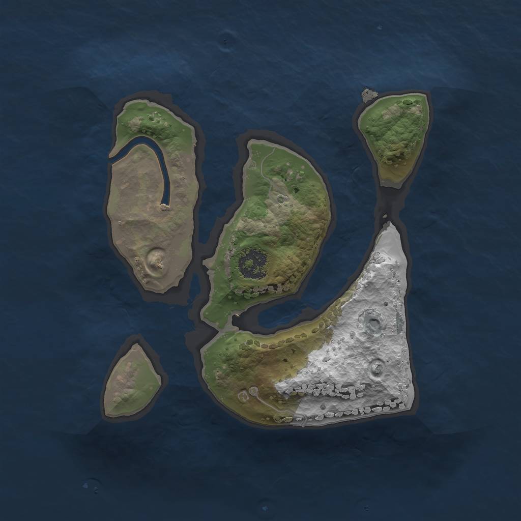 Rust Map: Procedural Map, Size: 1750, Seed: 33445566, 2 Monuments