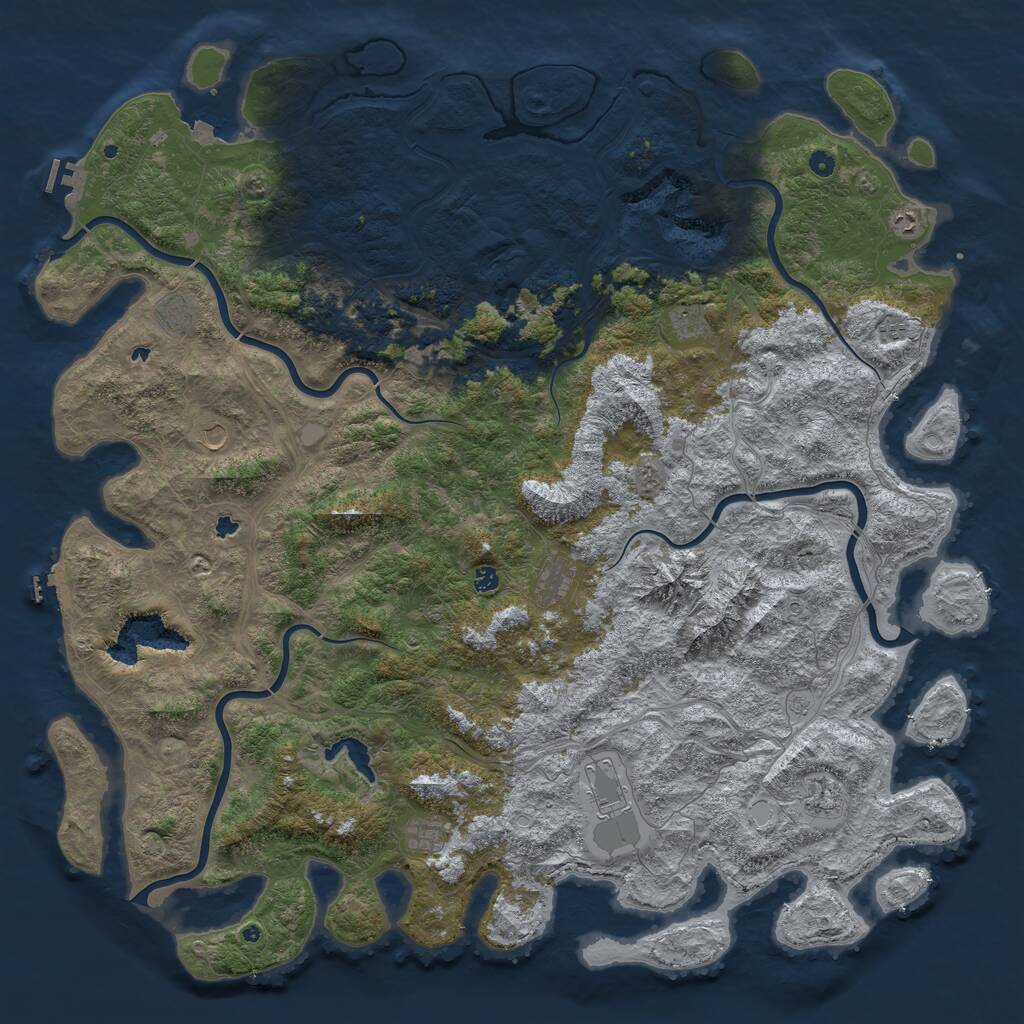 Rust Map: Procedural Map, Size: 5999, Seed: 10, 17 Monuments