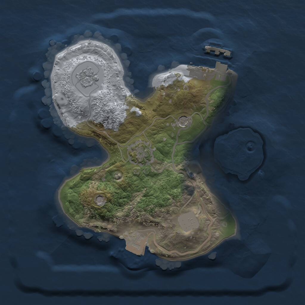 Rust Map: Procedural Map, Size: 1800, Seed: 19960606, 5 Monuments