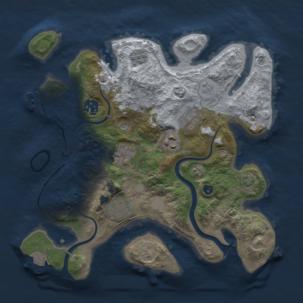Rust Map: Procedural Map, Size: 3000, Seed: 8072021, 11 Monuments