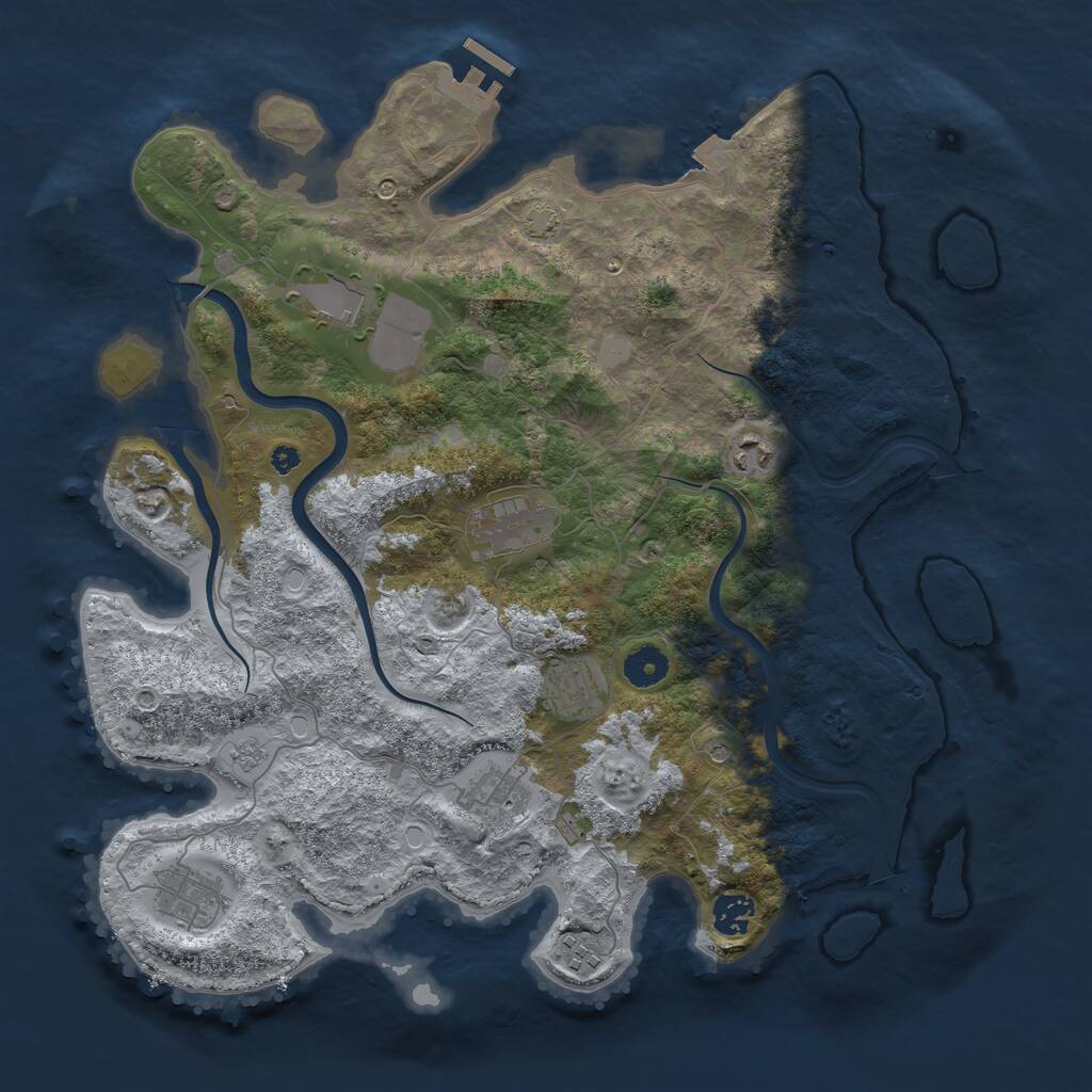 Rust Map: Procedural Map, Size: 3900, Seed: 17392, 13 Monuments