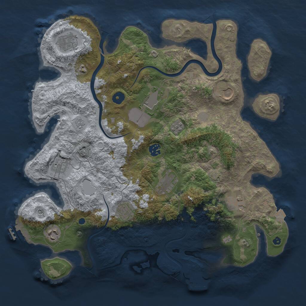 Rust Map: Procedural Map, Size: 3800, Seed: 78169698, 16 Monuments