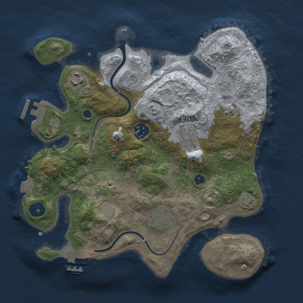 Rust Map: Procedural Map, Size: 3000, Seed: 39429, 10 Monuments