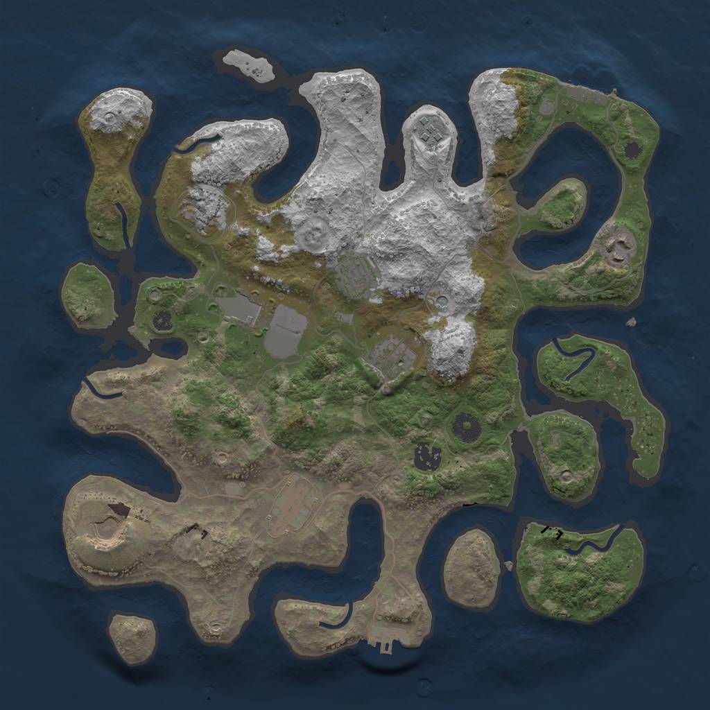 Rust Map: Procedural Map, Size: 3700, Seed: 24169972, 14 Monuments
