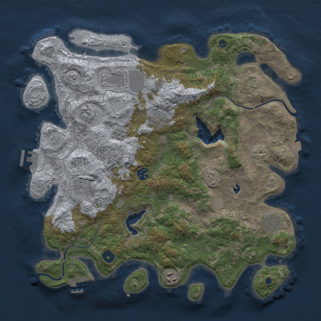 Rust Map: Procedural Map, Size: 4000, Seed: 6194951, 14 Monuments
