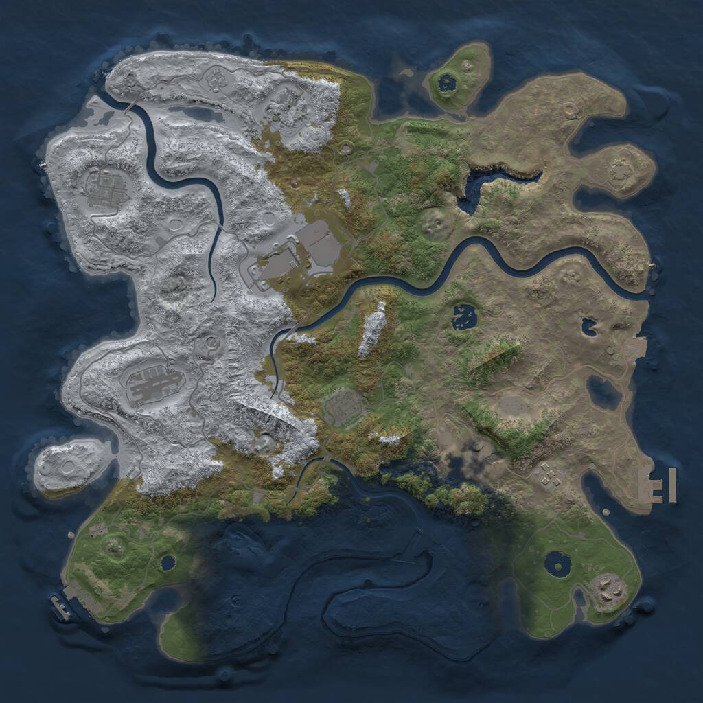 Rust Map: Procedural Map, Size: 4000, Seed: 546684716, 15 Monuments