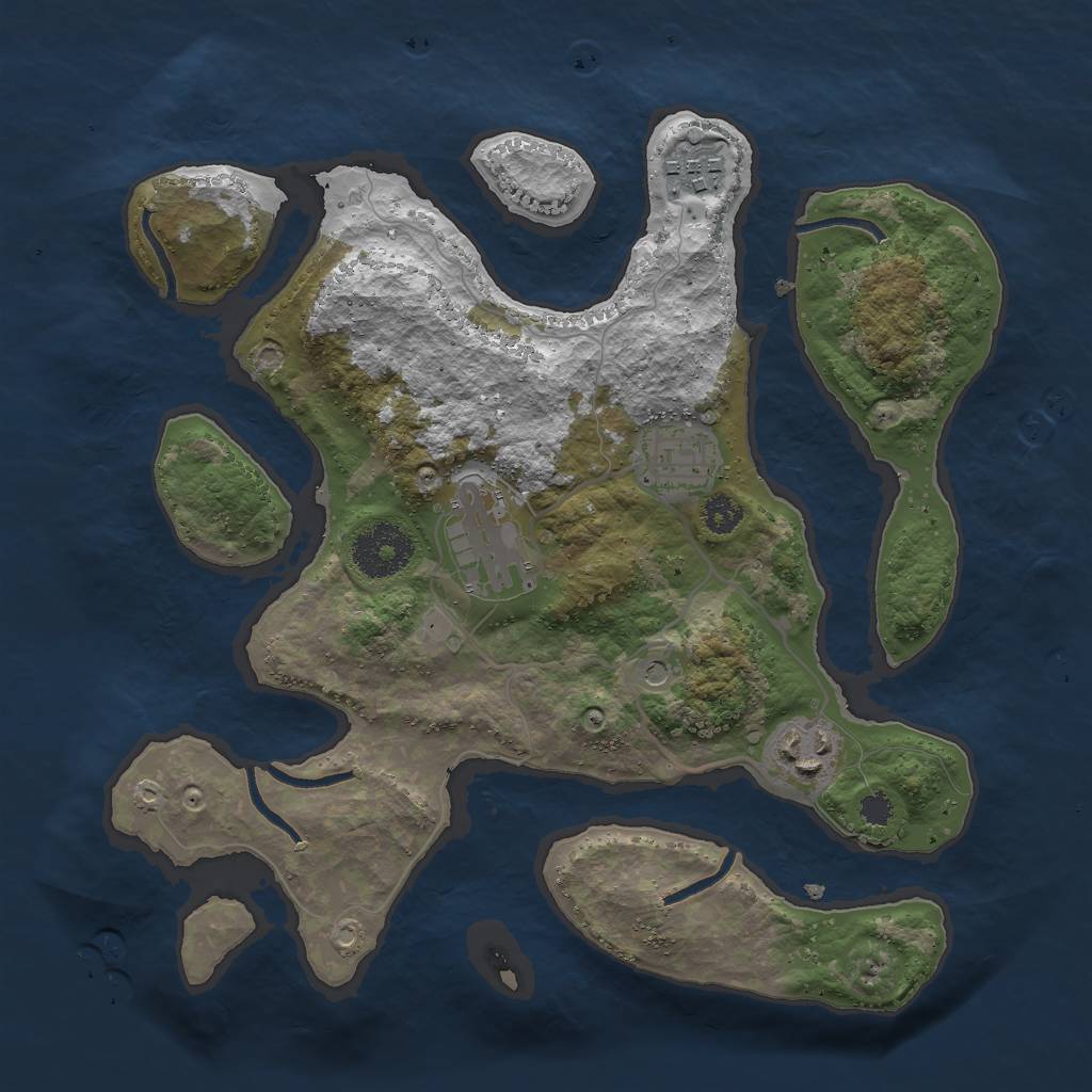 Rust Map: Procedural Map, Size: 2900, Seed: 353, 7 Monuments