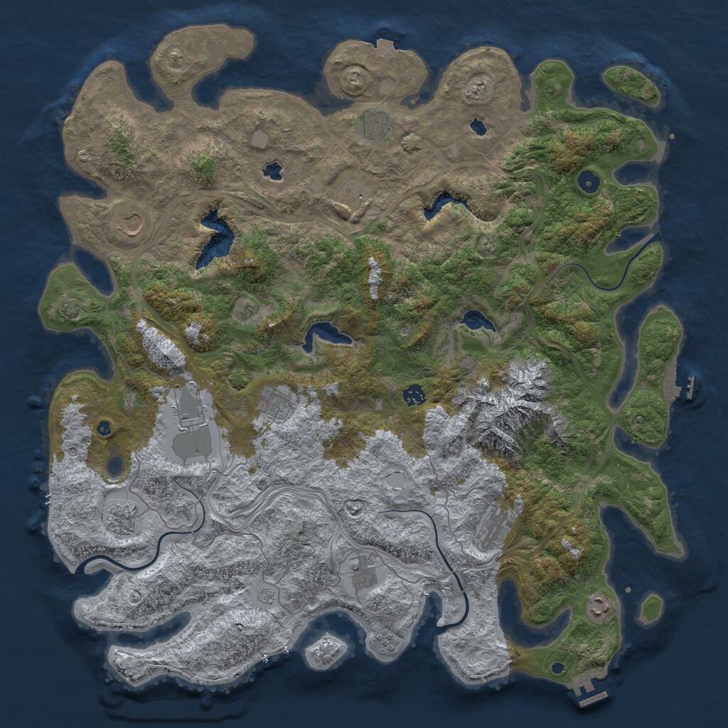 Rust Map: Procedural Map, Size: 5000, Seed: 784578, 17 Monuments