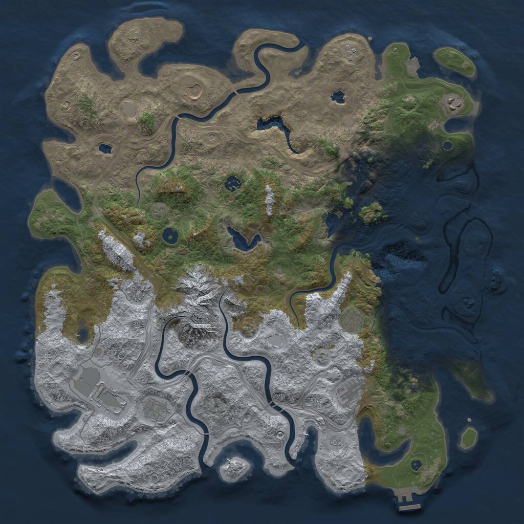 Rust Map: Procedural Map, Size: 5000, Seed: 784578, 16 Monuments