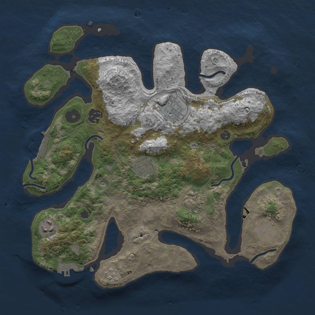 Rust Map: Procedural Map, Size: 3350, Seed: 11111, 12 Monuments