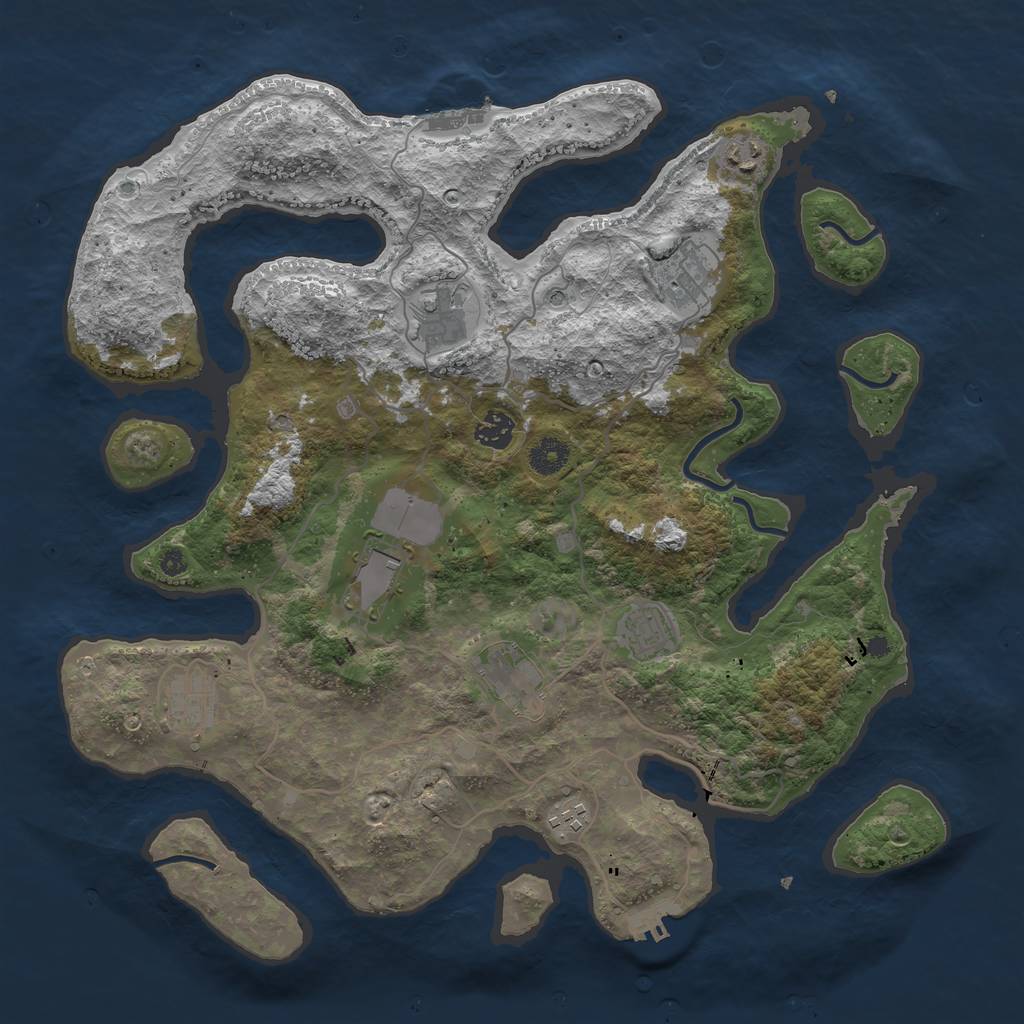 Rust Map: Procedural Map, Size: 4000, Seed: 300586152, 14 Monuments