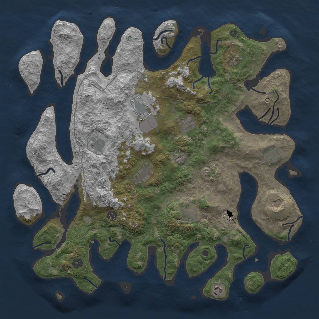 Rust Map: Procedural Map, Size: 4600, Seed: 21, 14 Monuments