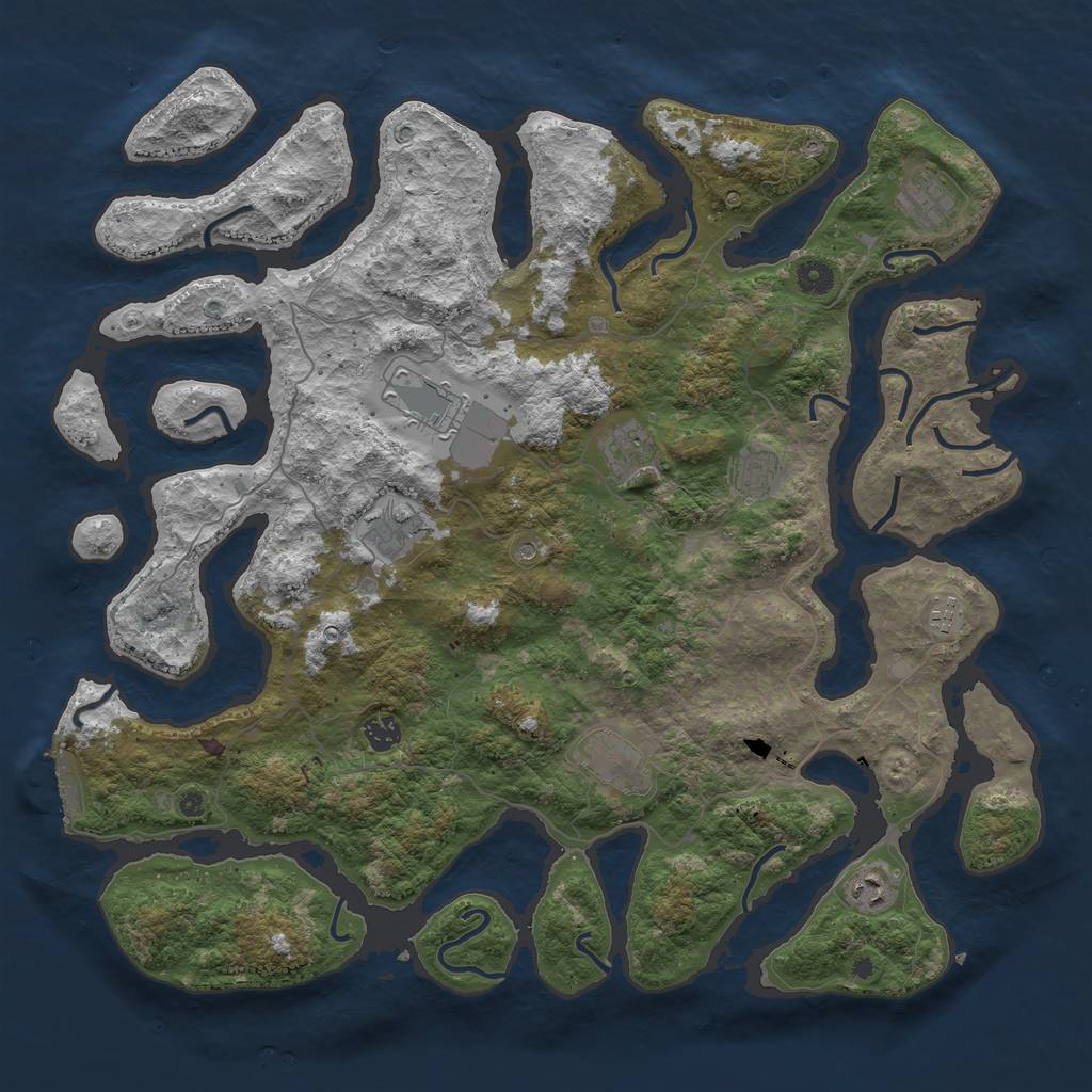 Rust Map: Procedural Map, Size: 4500, Seed: 1500000000, 13 Monuments