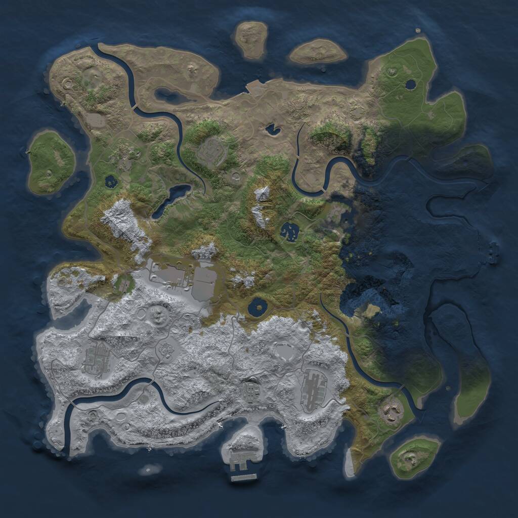 Rust Map: Procedural Map, Size: 4100, Seed: 911, 15 Monuments