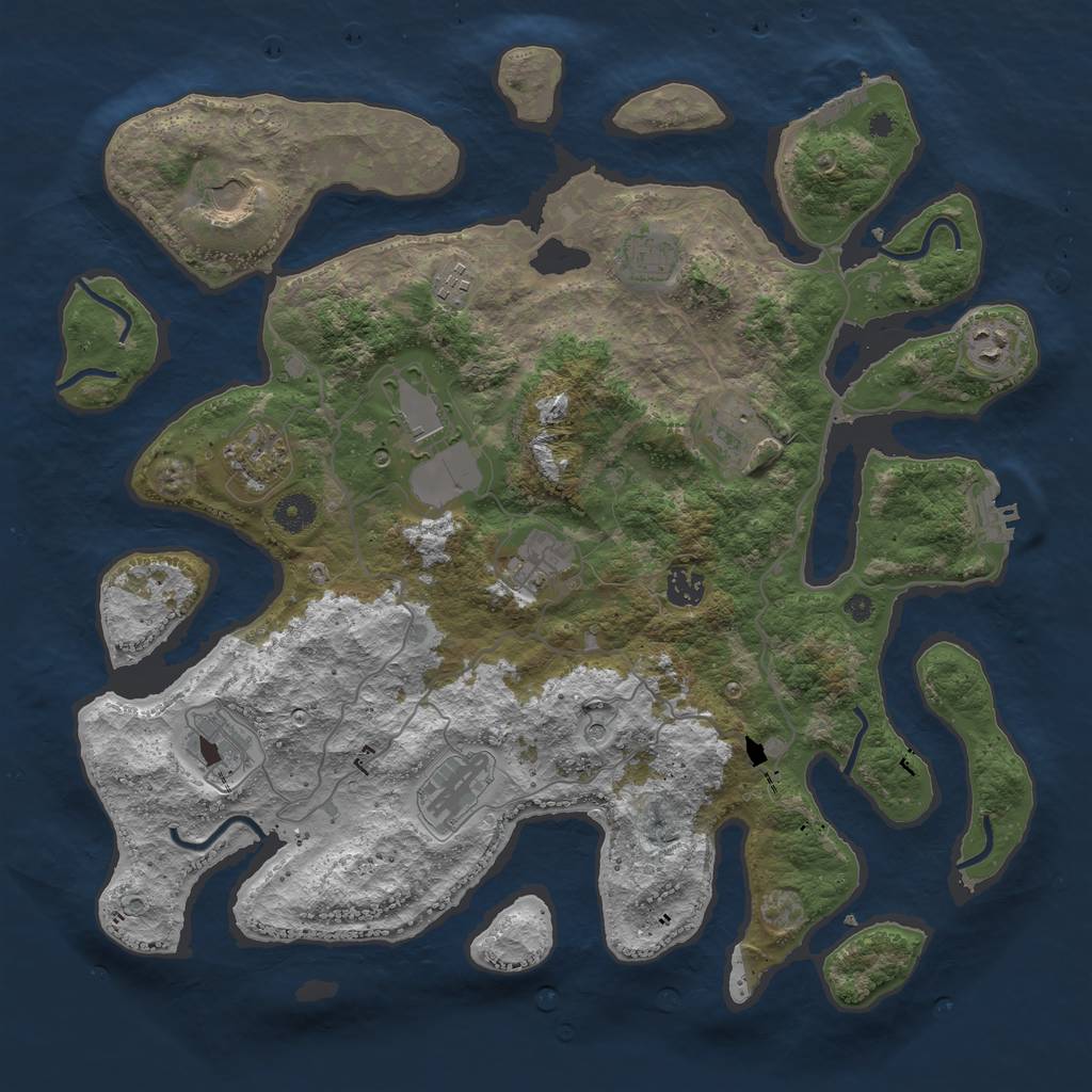 Rust Map: Procedural Map, Size: 4100, Seed: 911, 16 Monuments