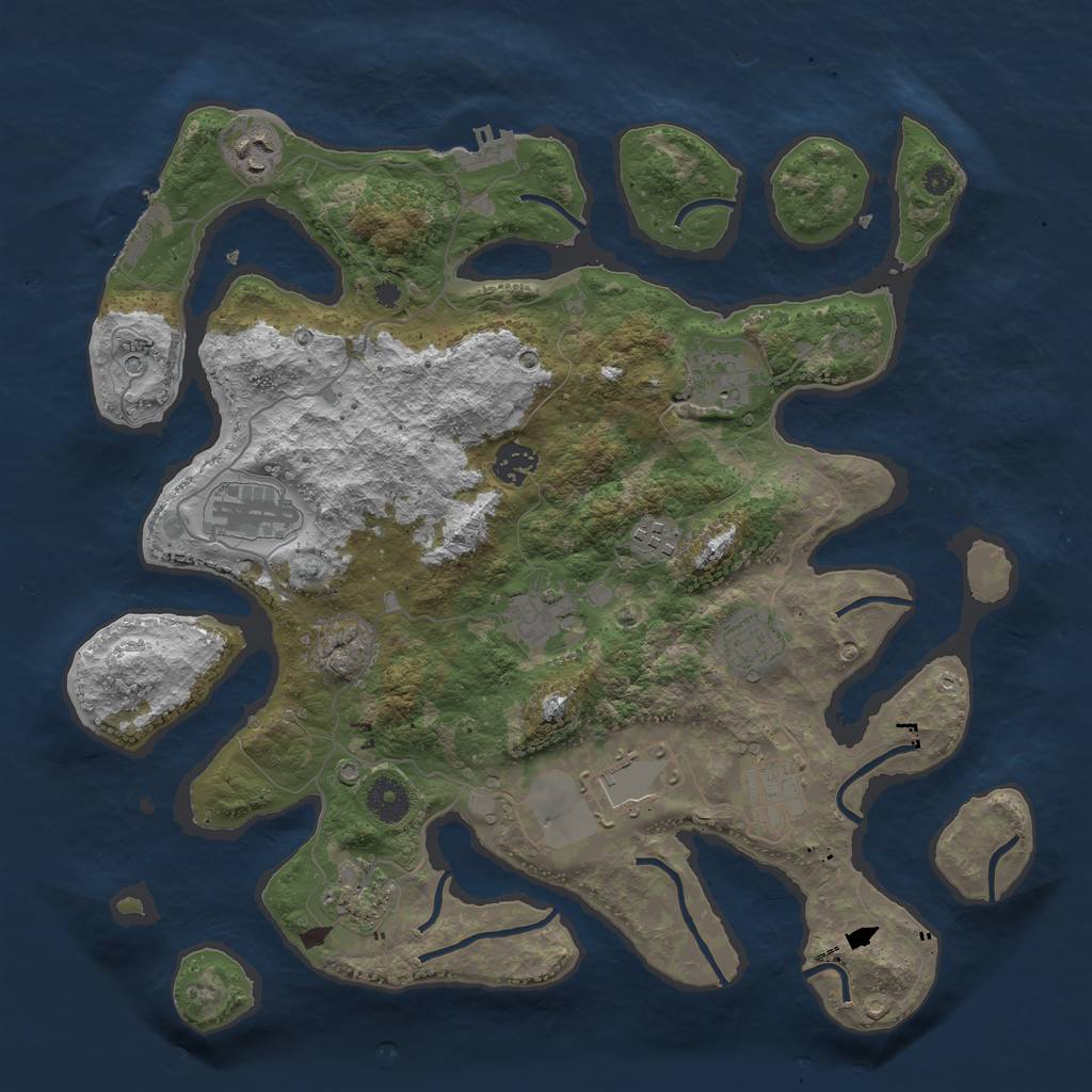 Rust Map: Procedural Map, Size: 3800, Seed: 102481705, 15 Monuments