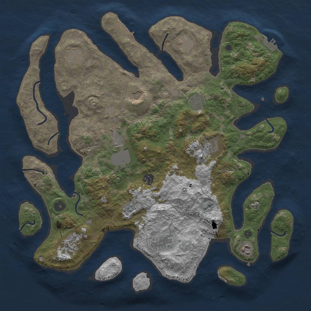 Rust Map: Procedural Map, Size: 4250, Seed: 1171578972, 16 Monuments