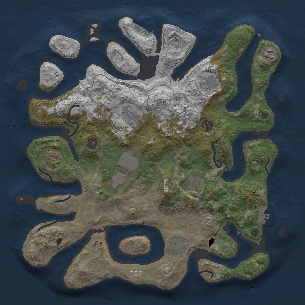 Rust Map: Procedural Map, Size: 4000, Seed: 20404, 14 Monuments