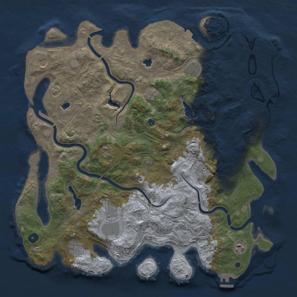 Rust Map: Procedural Map, Size: 4500, Seed: 890546, 14 Monuments