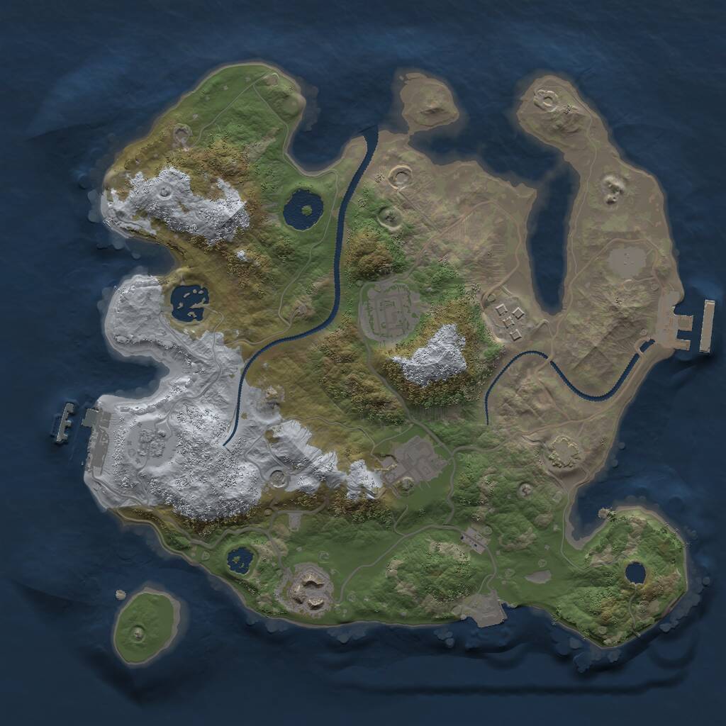Rust Map: Procedural Map, Size: 2800, Seed: 583384885, 11 Monuments