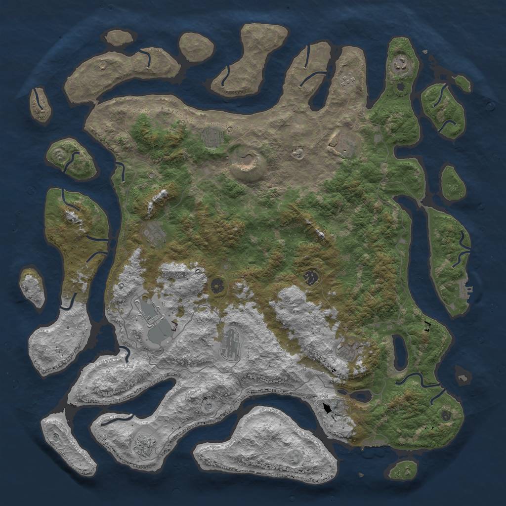 Rust Map: Procedural Map, Size: 5322, Seed: 2147483647, 16 Monuments