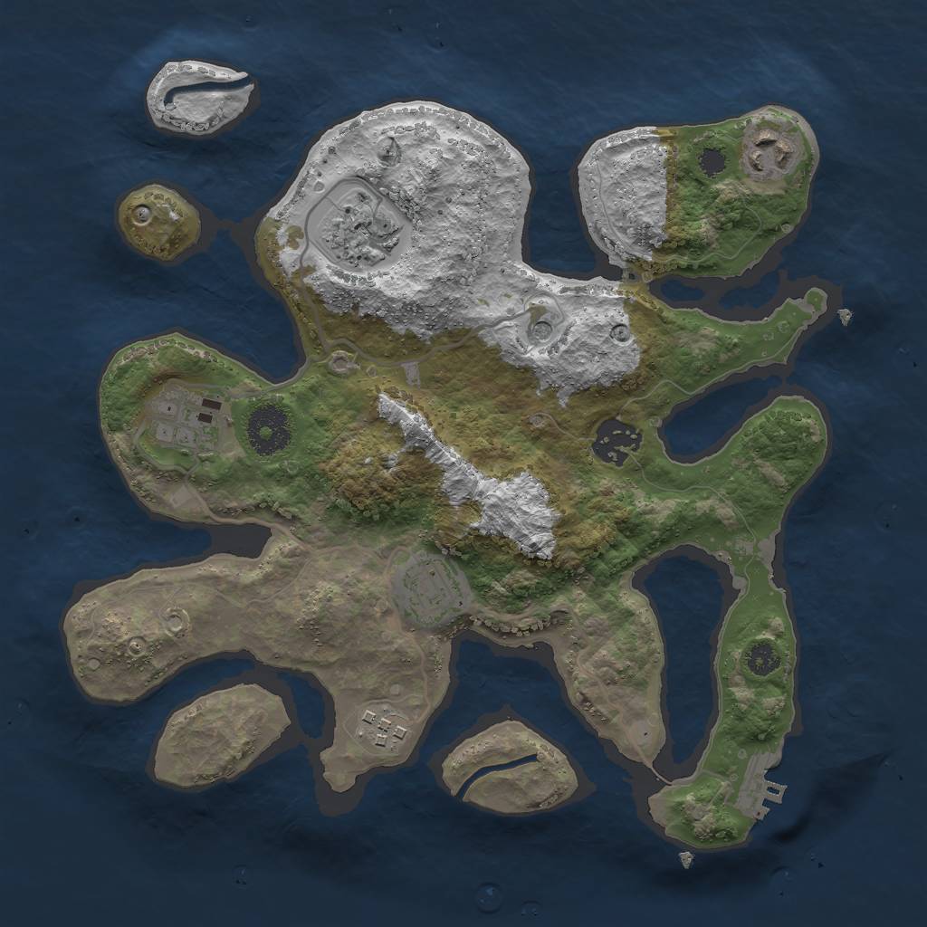 Rust Map: Procedural Map, Size: 3000, Seed: 984436210, 10 Monuments