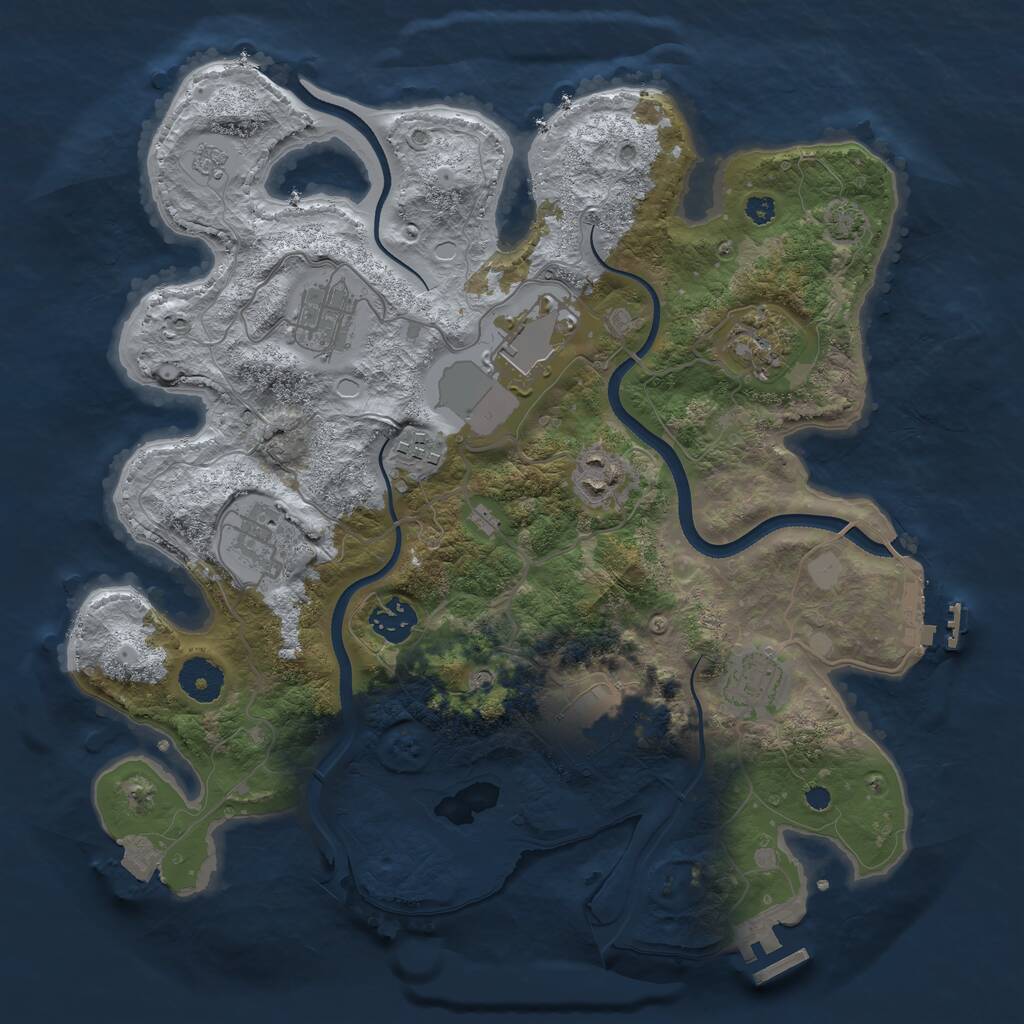 Rust Map: Procedural Map, Size: 3500, Seed: 1412, 15 Monuments