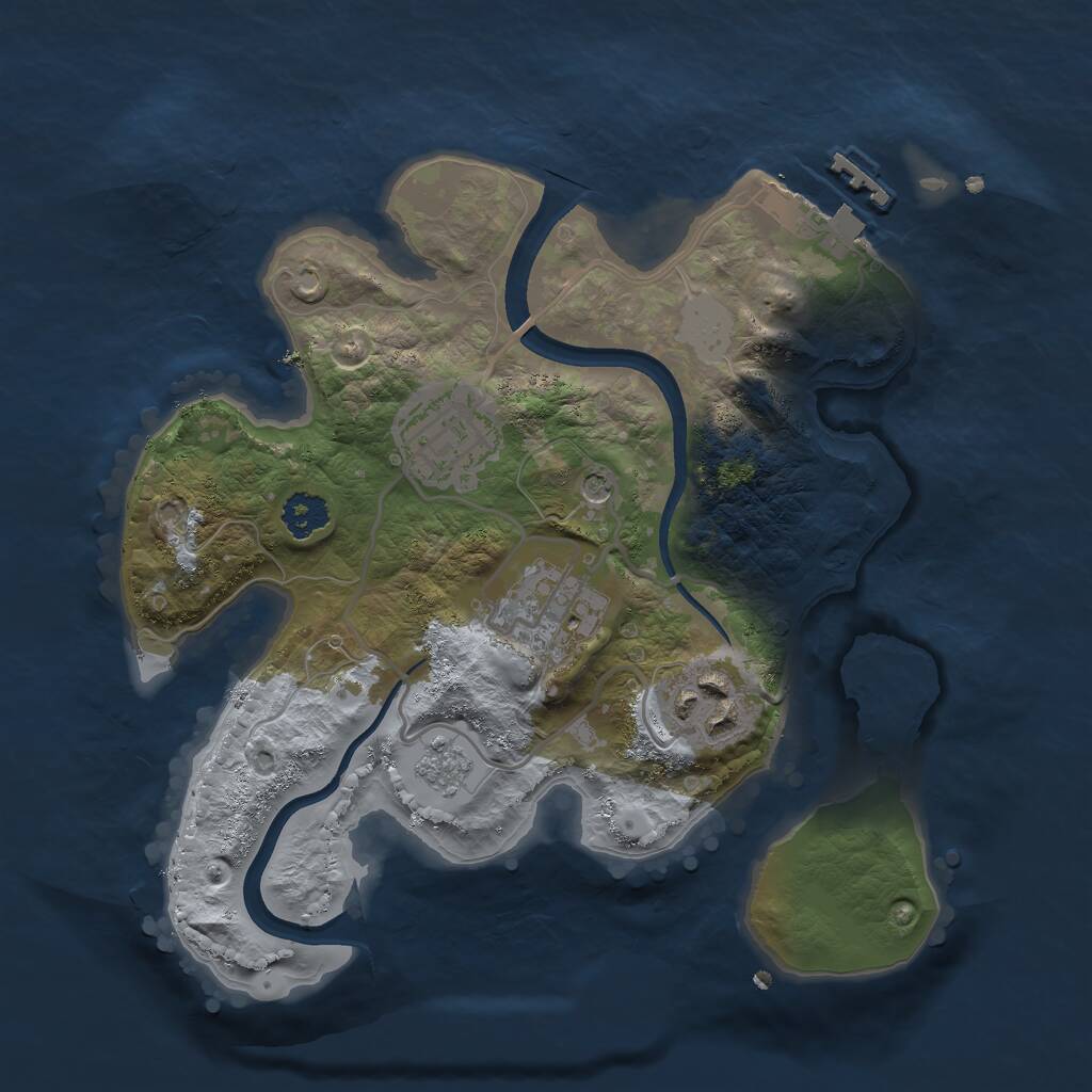 Rust Map: Procedural Map, Size: 2400, Seed: 21341234, 7 Monuments